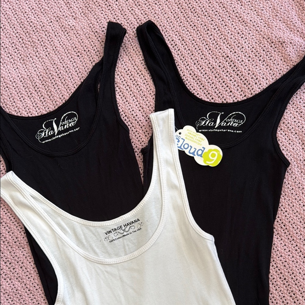 Vintage Havana Black and White Tank Tops